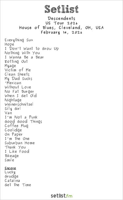 descendents setlist